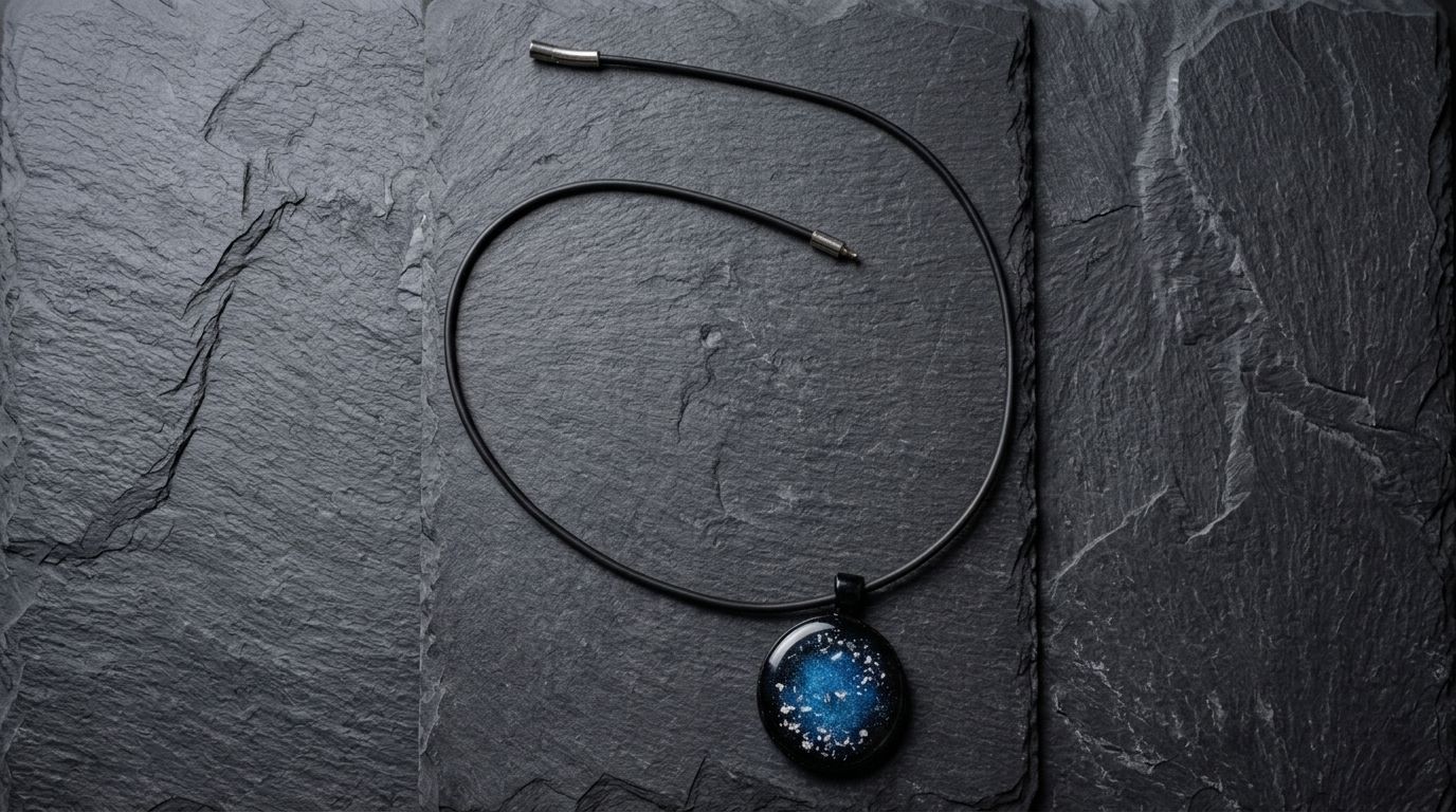 Kette mit Anhänger aus Fell oder Asche deines Tieres in Epoxidharz — Fellfeeling