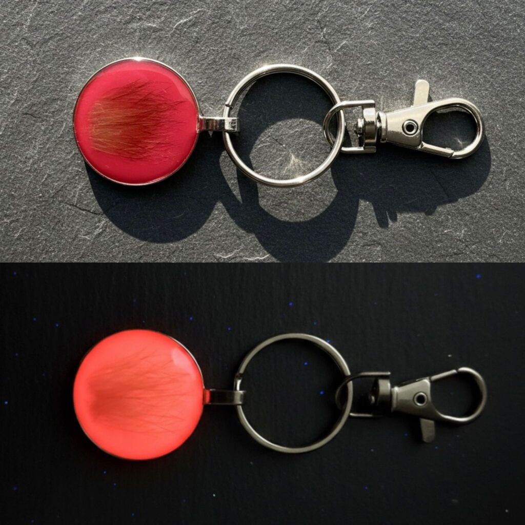 Schlüsselanhänger Pink (nachtleuchtend)