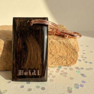 Schlüsselanhänger Holz/Epoxidharz Räuchereiche ROSÈ