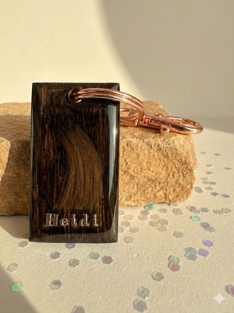 Schlüsselanhänger Holz/Epoxidharz Räuchereiche ROSÈ